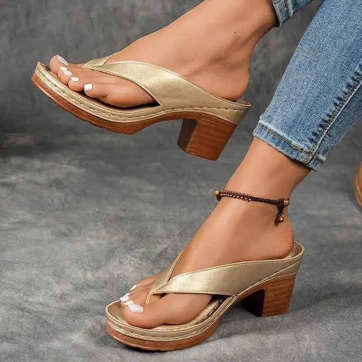Celine | Women Block Heel Sandals with Ankle Strap