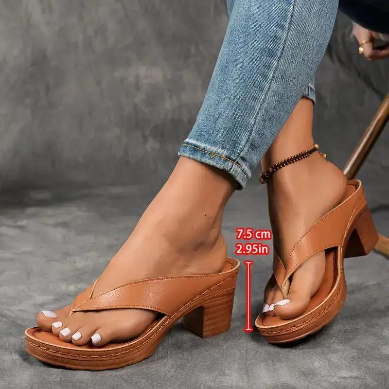 Celine | Women Block Heel Sandals with Ankle Strap