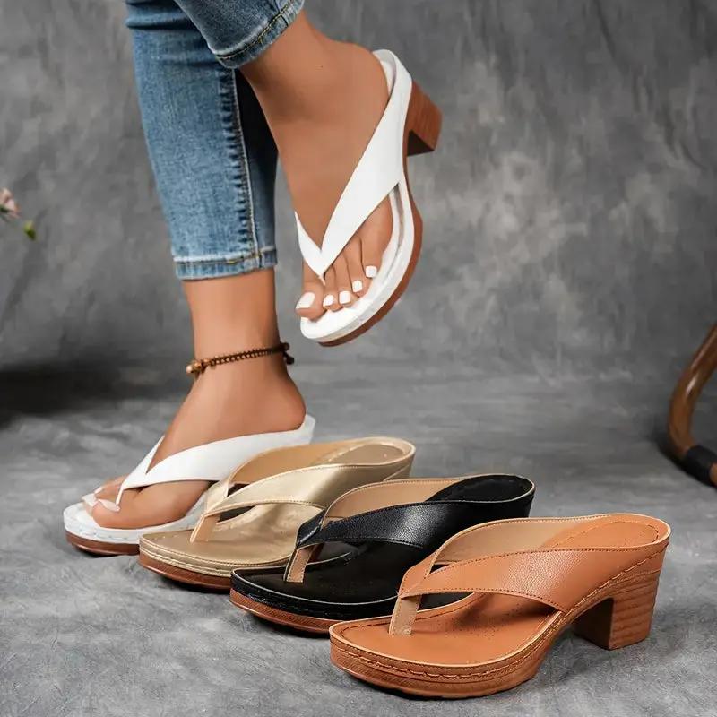 Celine | Women Block Heel Sandals with Ankle Strap