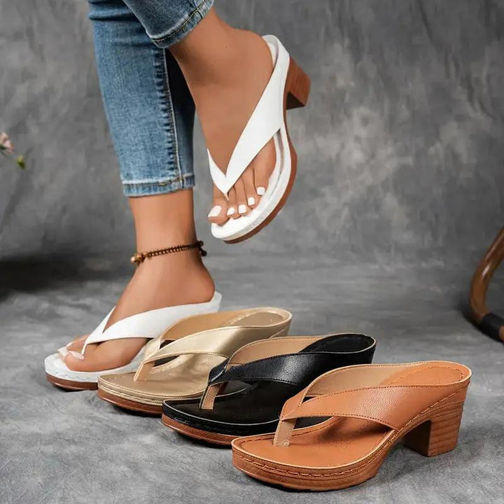 Celine | Women Block Heel Sandals with Ankle Strap