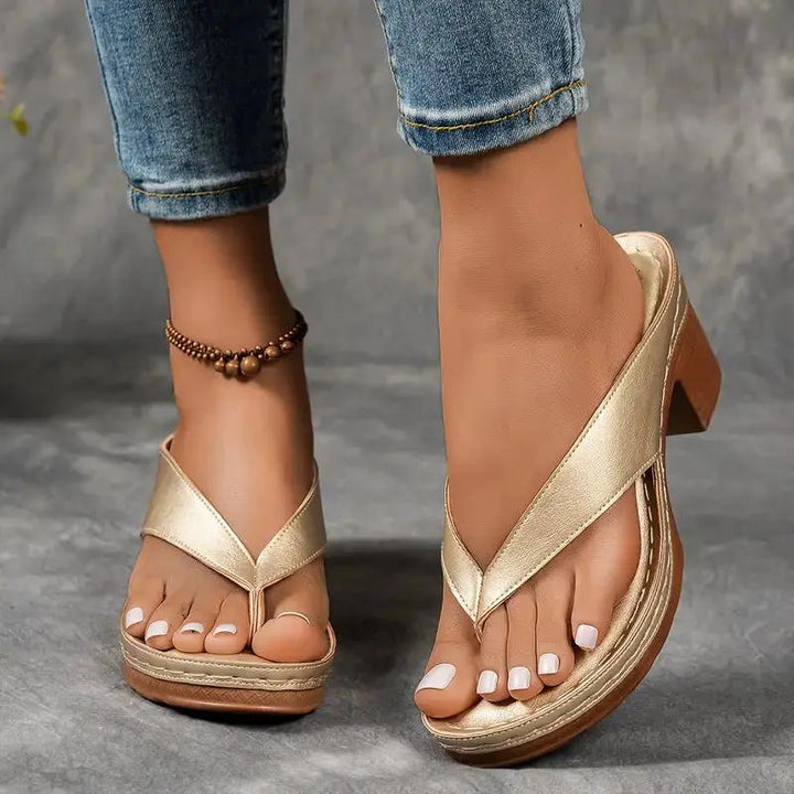 Celine | Women Block Heel Sandals with Ankle Strap