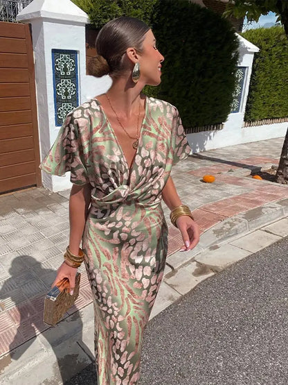 Sorcha | Women Wrap Midi Dress with Defined Waist