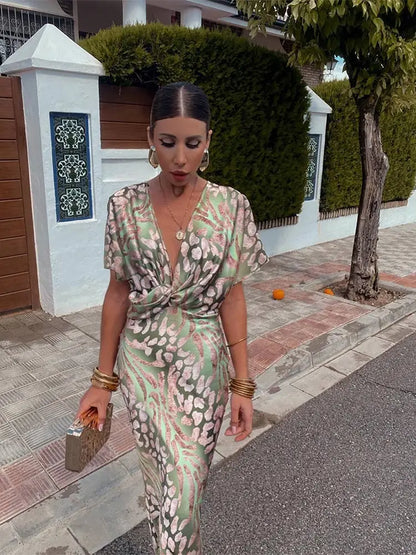 Sorcha | Women Wrap Midi Dress with Defined Waist