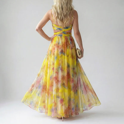 Natalie | Women's Watercolor Long Evening Dress