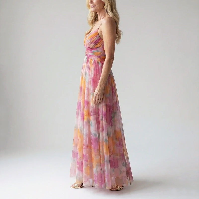 Natalie | Women's Watercolor Long Evening Dress