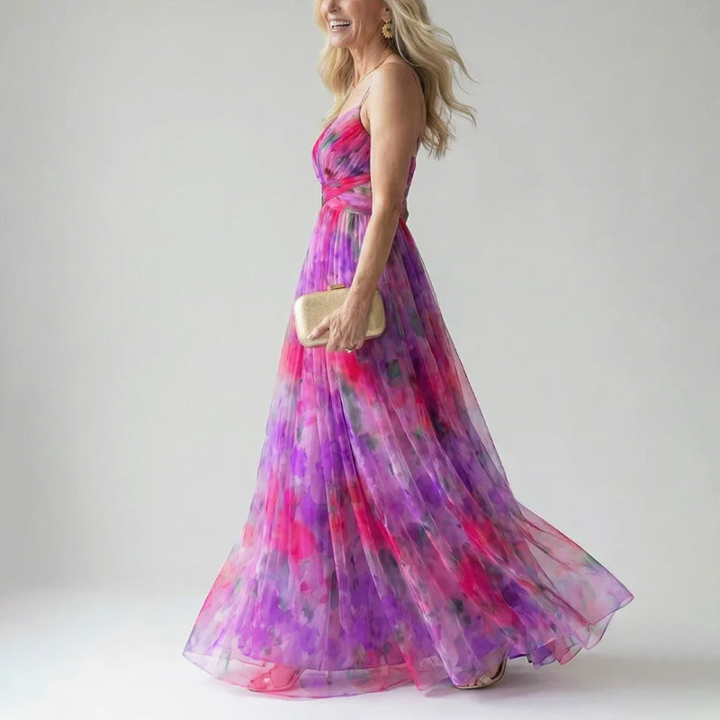 Natalie | Women's Watercolor Long Evening Dress