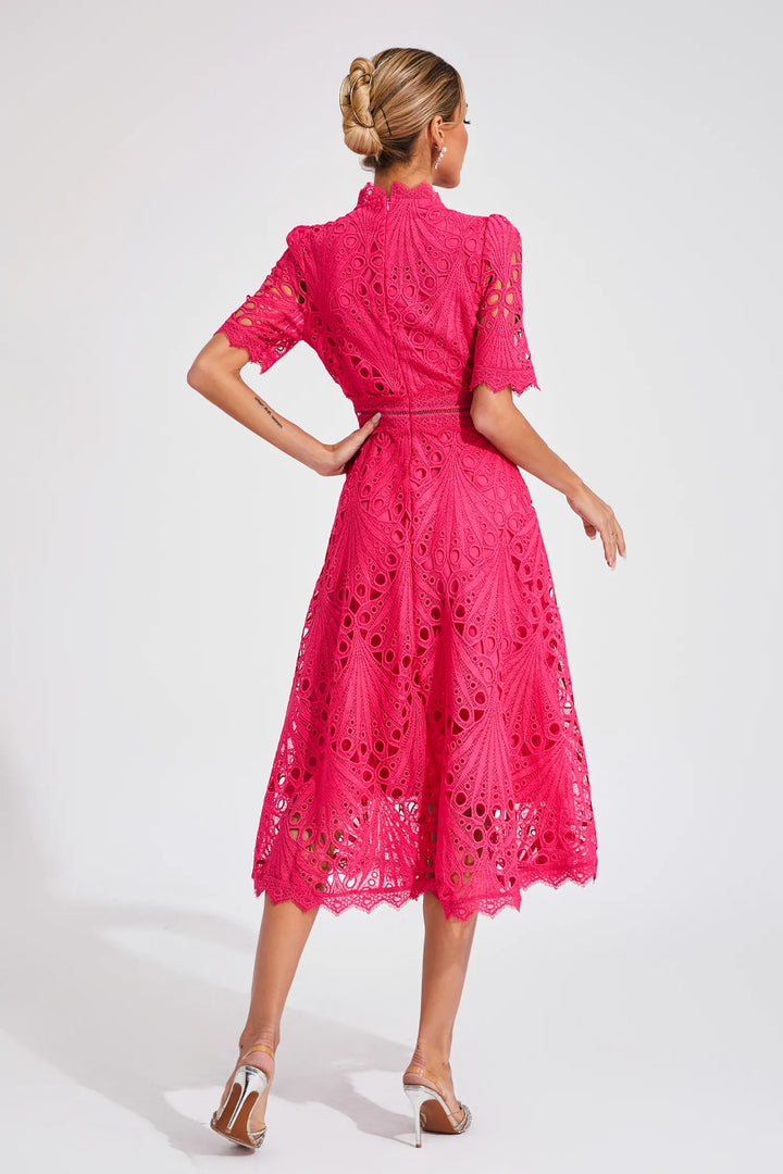 Saddy | Women's Stylish Lace Midi Dress