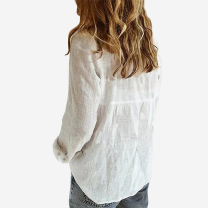 Freya | Women Button-Front Blouse With Long Sleeves