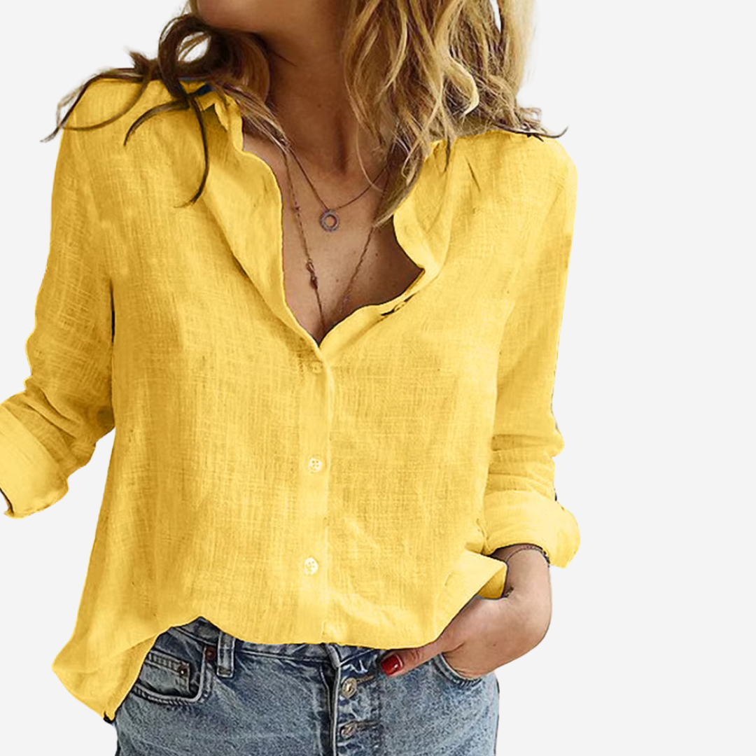 Freya | Women Button-Front Blouse With Long Sleeves