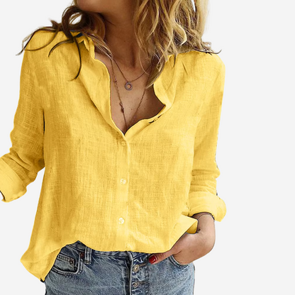 Freya | Women Button-Front Blouse With Long Sleeves