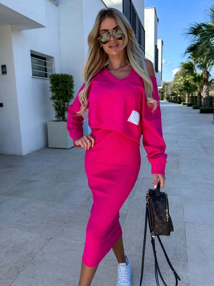 Tahlia | Women’s V-neck Two-Piece Midi Dress