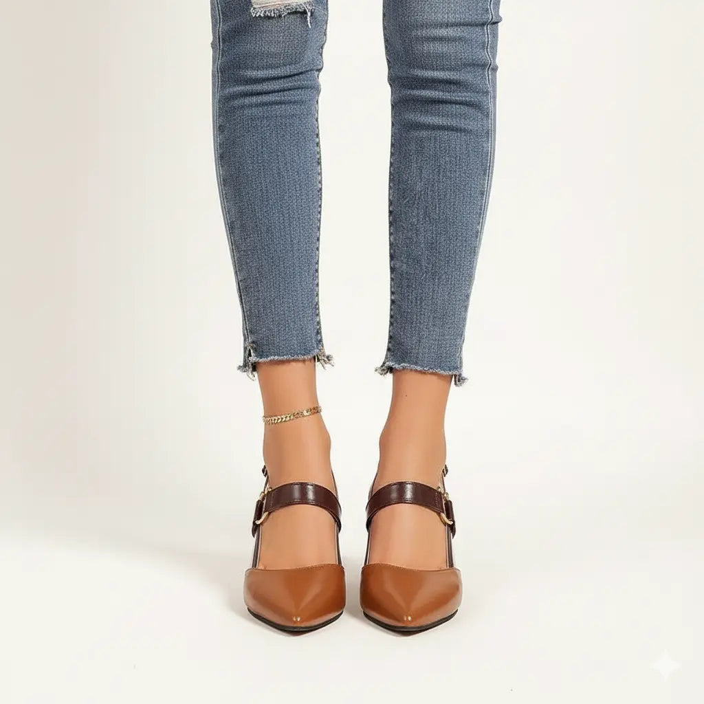 Scarlett | Women Low Block Heel Slingback Pumps