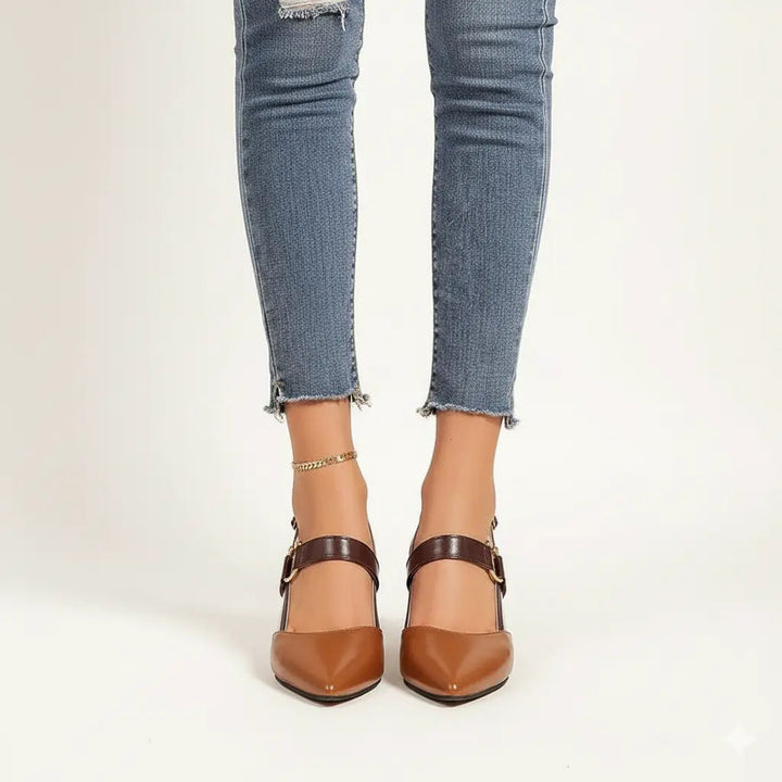 Scarlett | Women Low Block Heel Slingback Pumps