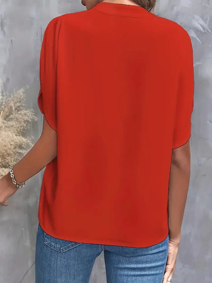 Una | Women Elegant Draped Neck Blouse