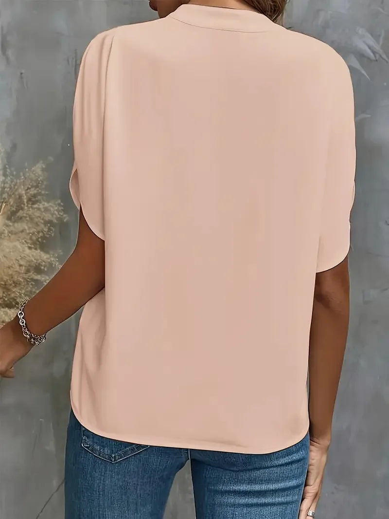 Una | Women Elegant Draped Neck Blouse