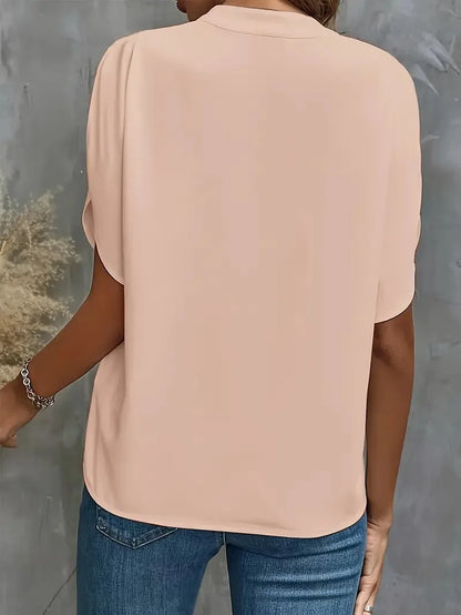 Una | Women Elegant Draped Neck Blouse