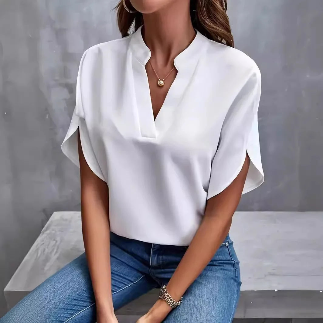 Una | Women Elegant Draped Neck Blouse