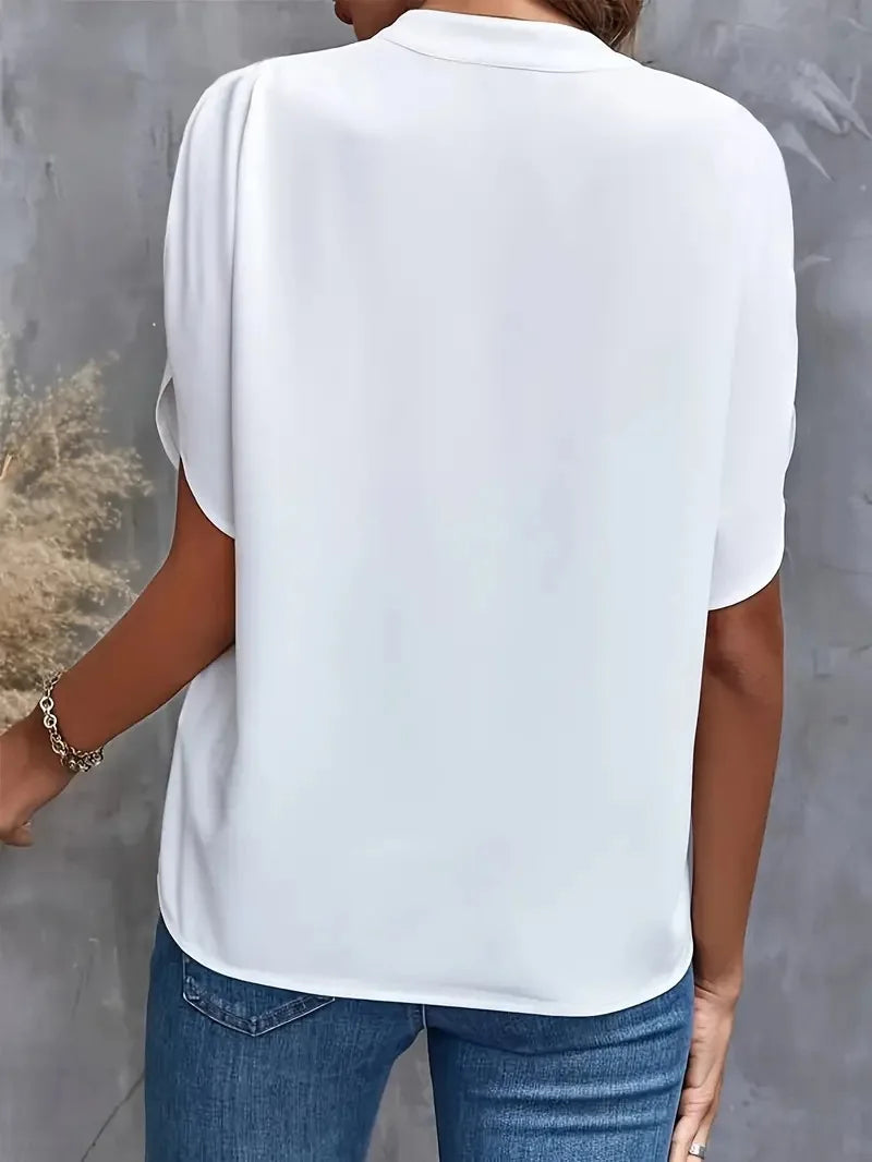 Una | Women Elegant Draped Neck Blouse