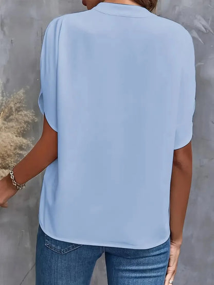 Una | Women Elegant Draped Neck Blouse