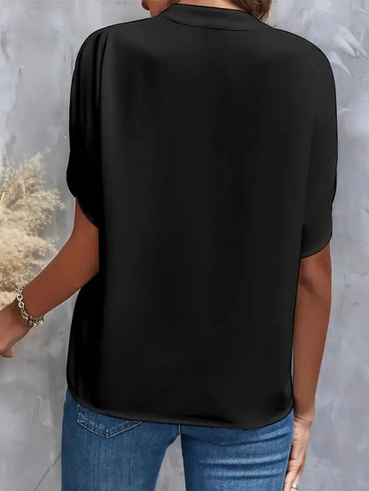 Una | Women Elegant Draped Neck Blouse