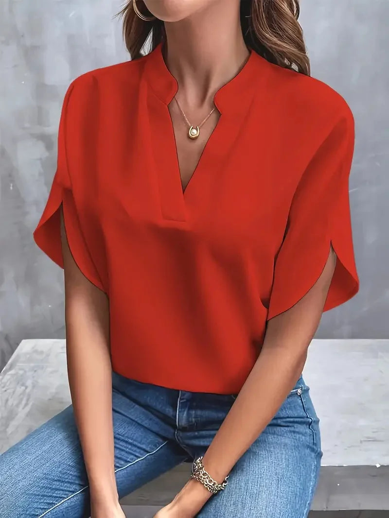 Una | Women Elegant Draped Neck Blouse