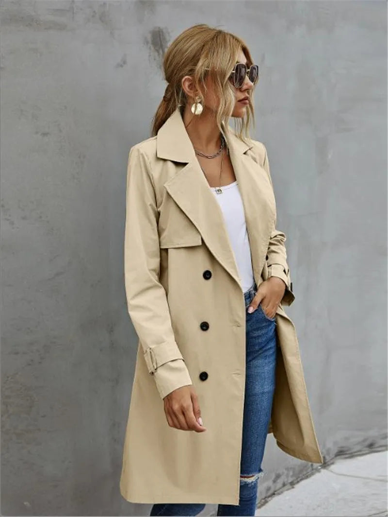 Rez | Women's Classic Lapel Collar Trenchjacket