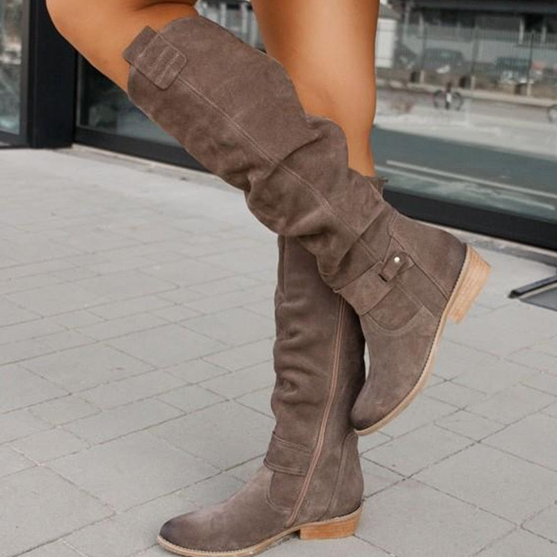 Lucy | Women's Knee High Low Heel Boots