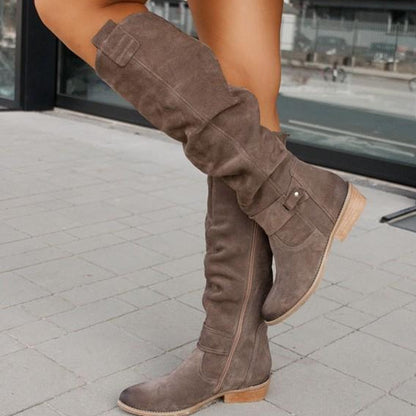 Lucy | Women's Knee High Low Heel Boots