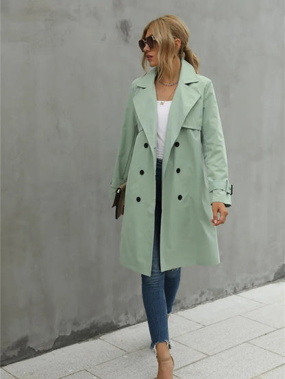 Rez | Women's Classic Lapel Collar Trenchjacket
