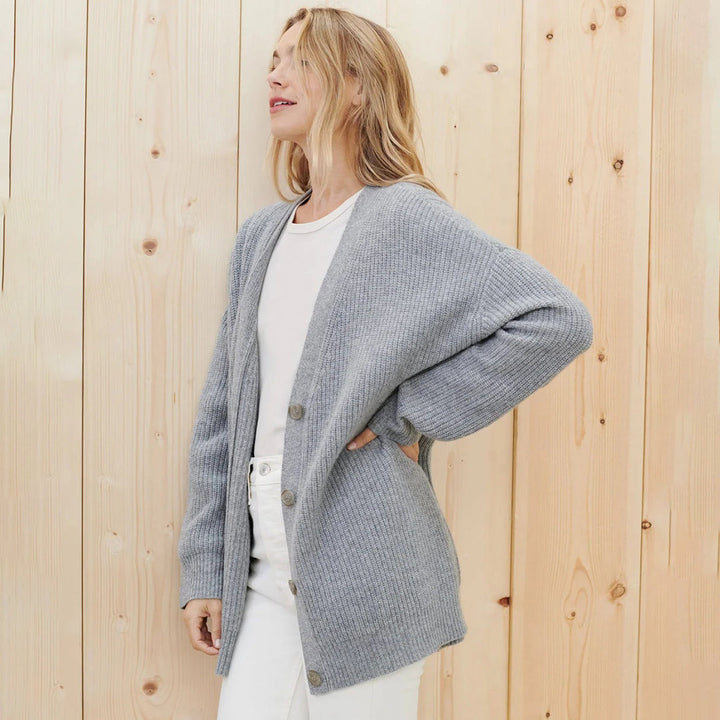 Kallie | Women’s V-Neck Ribbed Knit Cardigan