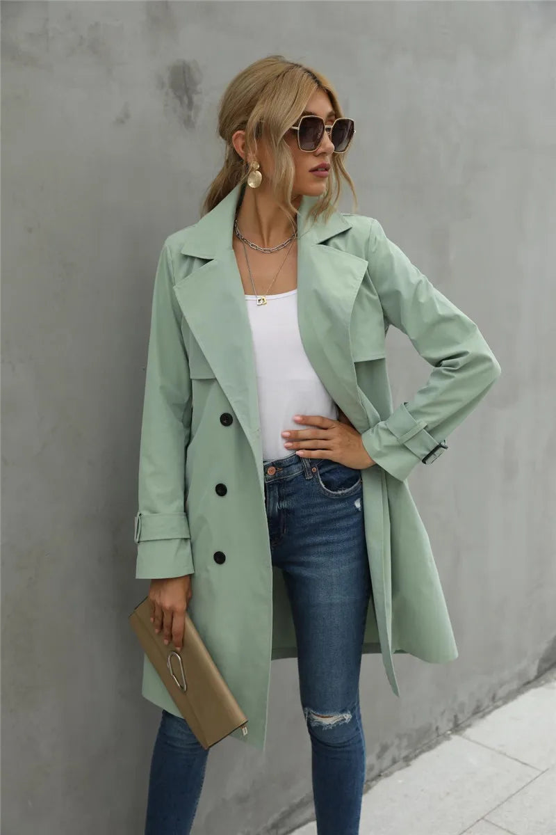 Rez | Women's Classic Lapel Collar Trenchjacket