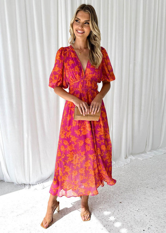 Promise | Women’s Elegant Floral Midi Dress