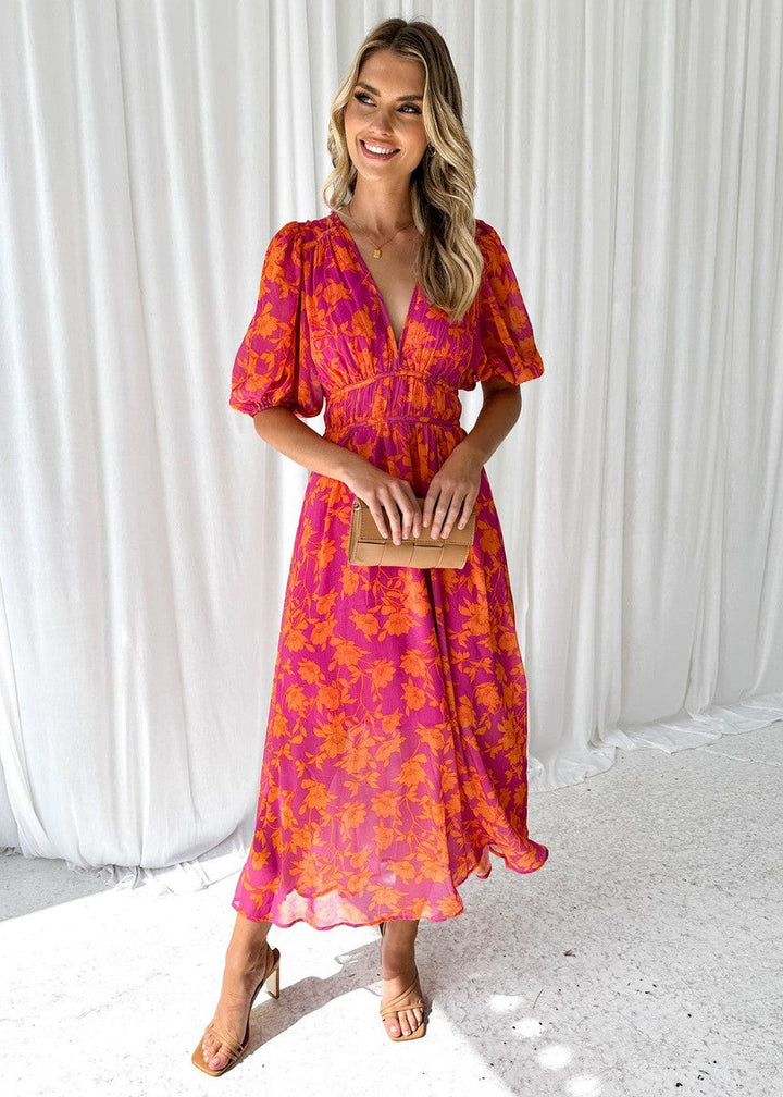 Promise | Women’s Elegant Floral Midi Dress