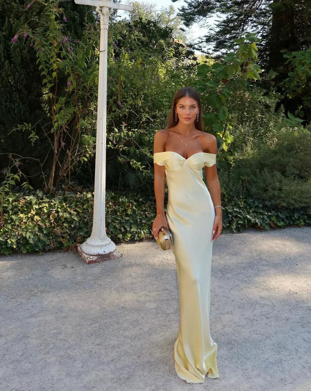 Gloria | Women’s Satin Wedding Guest Maxi Dress