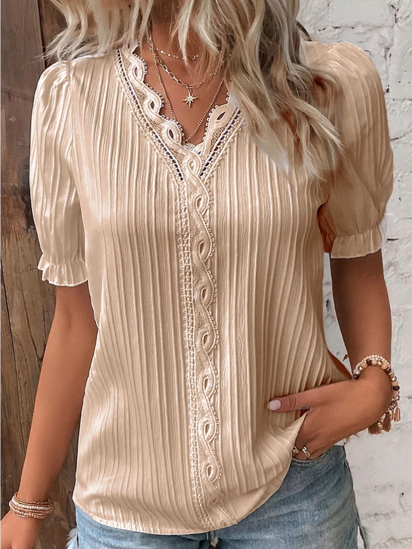 Isadora | Women Relaxed Fit Short Sleeve Blouse