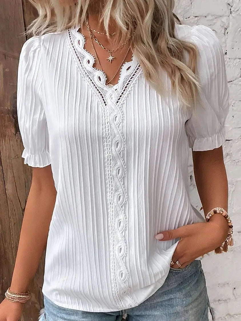 Isadora | Women Relaxed Fit Short Sleeve Blouse