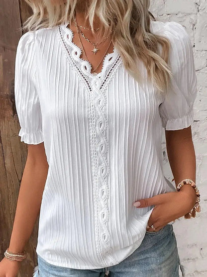 Isadora | Women Relaxed Fit Short Sleeve Blouse