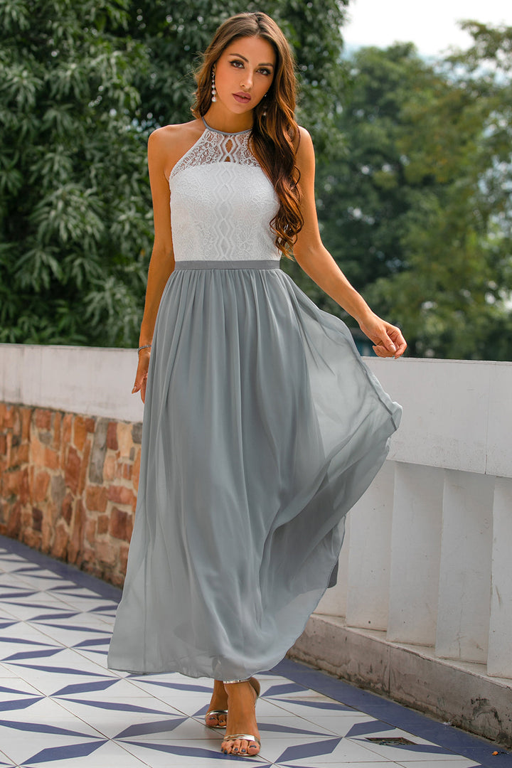 Josephine | Women Halter Neck Wedding Guest Maxi Dress