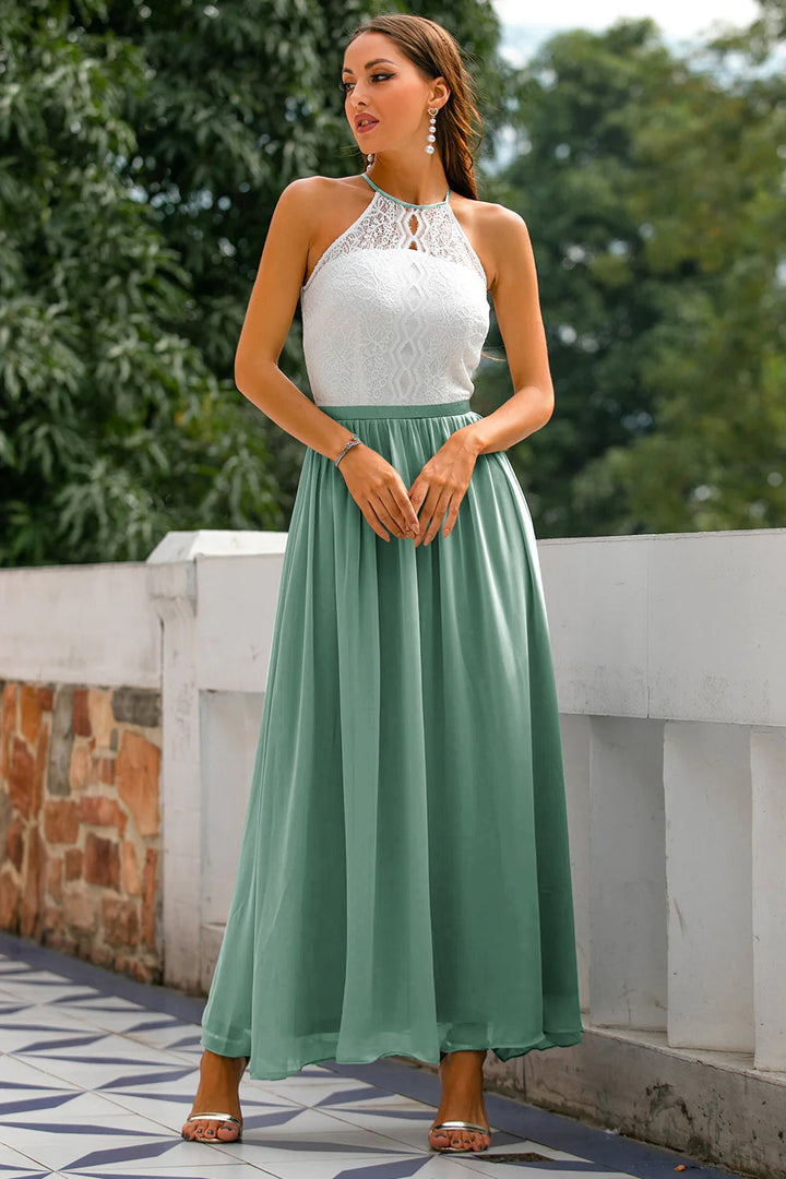 Josephine | Women Halter Neck Wedding Guest Maxi Dress