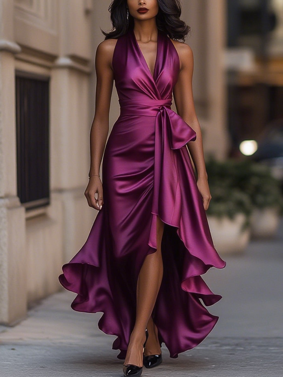 Lillian | Women Wrap Skirt Maxi Evening Dress