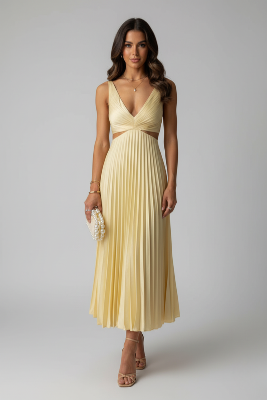 Frankie | Women’s Pleated Midi Wedding Guest Dress