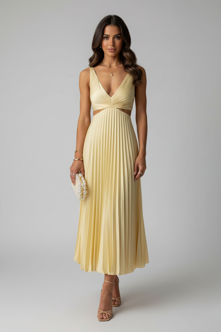Frankie | Women’s Pleated Midi Wedding Guest Dress