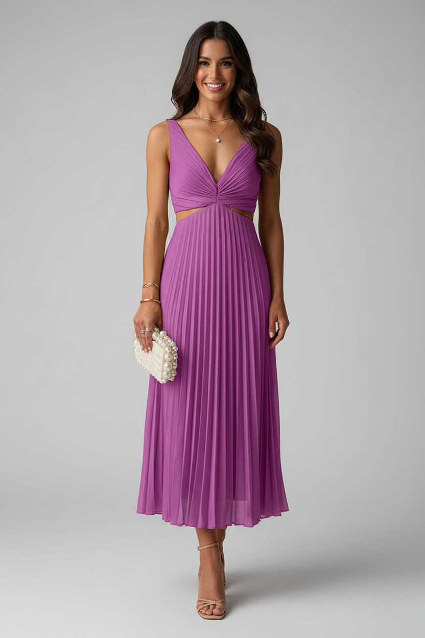 Frankie | Women’s Pleated Midi Wedding Guest Dress
