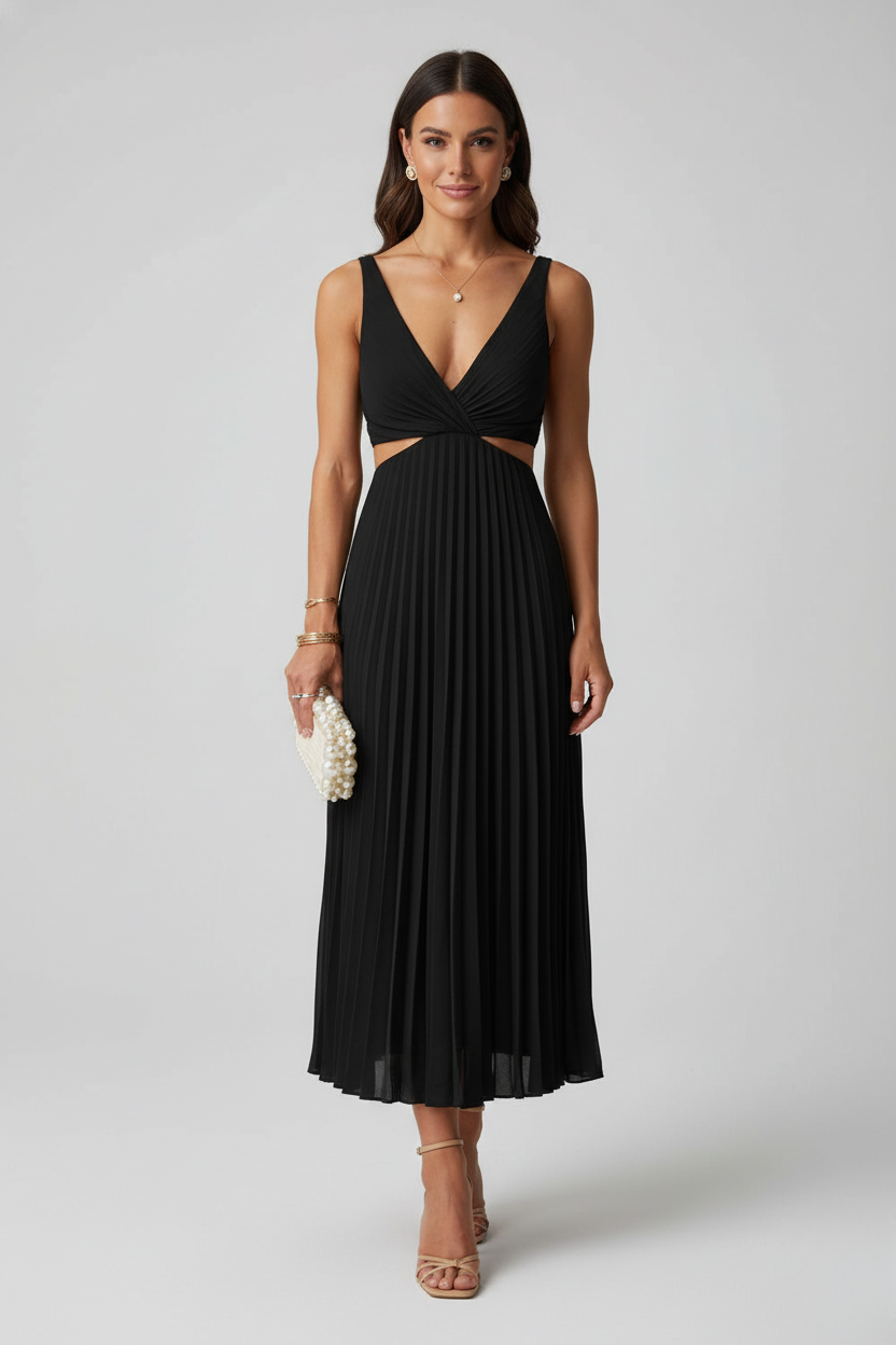Frankie | Women’s Pleated Midi Wedding Guest Dress