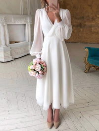 Louise | Women's Elegant Wedding Guest Dress with Long Sleeves
