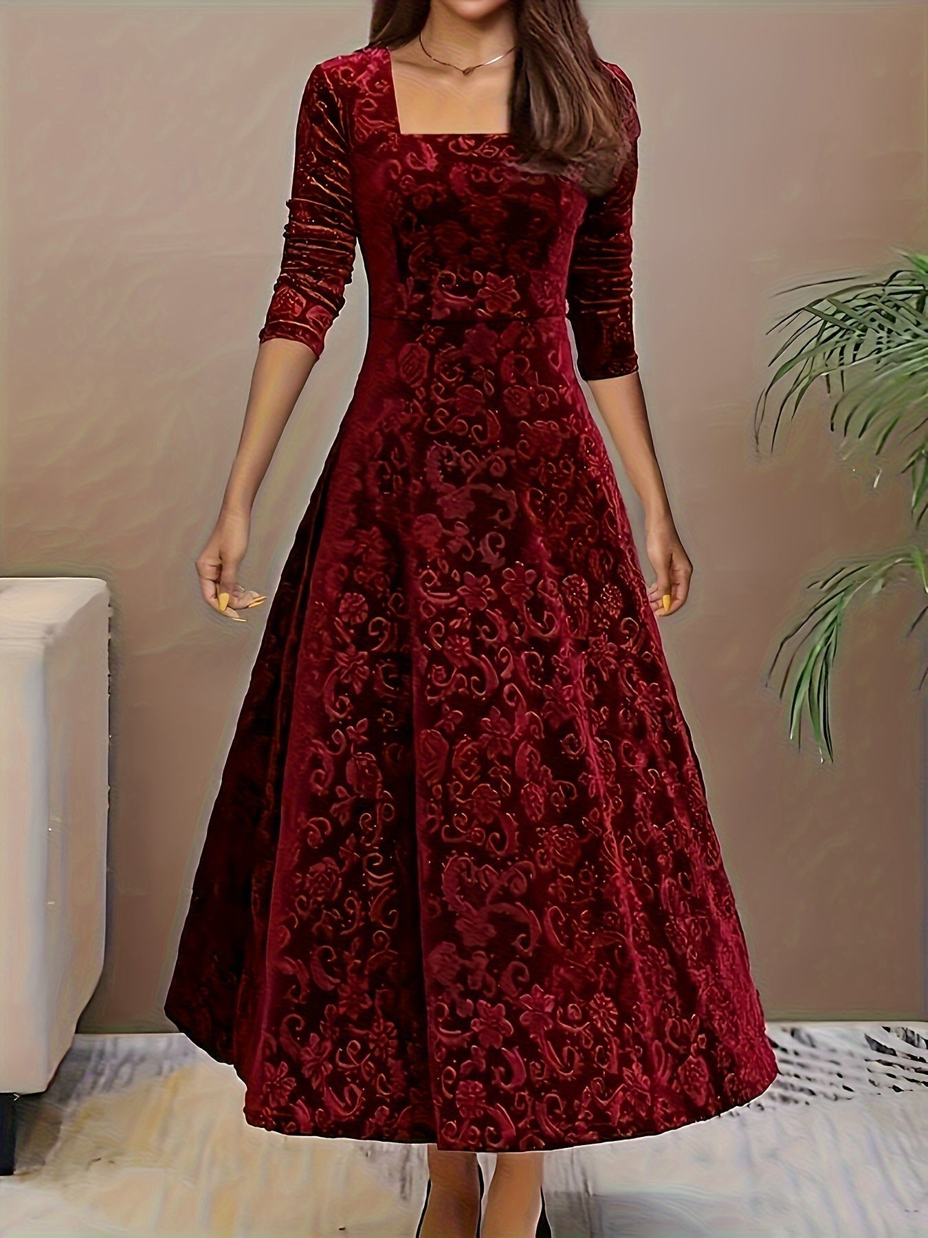 Margaret | Women Graceful Floral Midi Dress