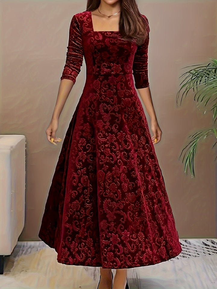 Margaret | Women Graceful Floral Midi Dress