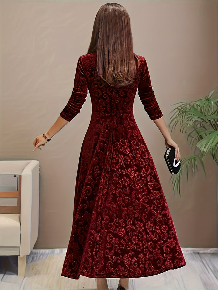 Margaret | Women Graceful Floral Midi Dress