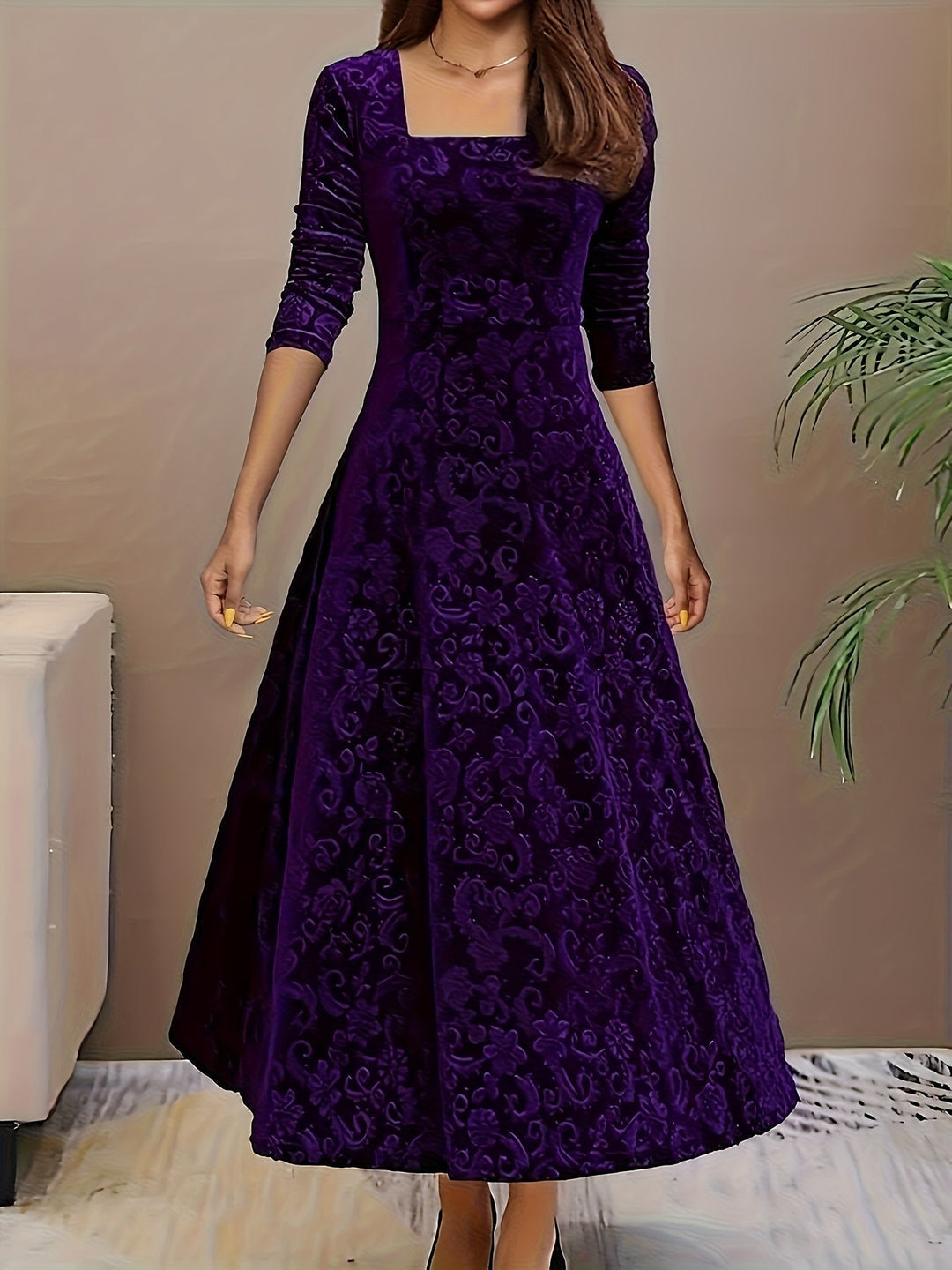 Margaret | Women Graceful Floral Midi Dress