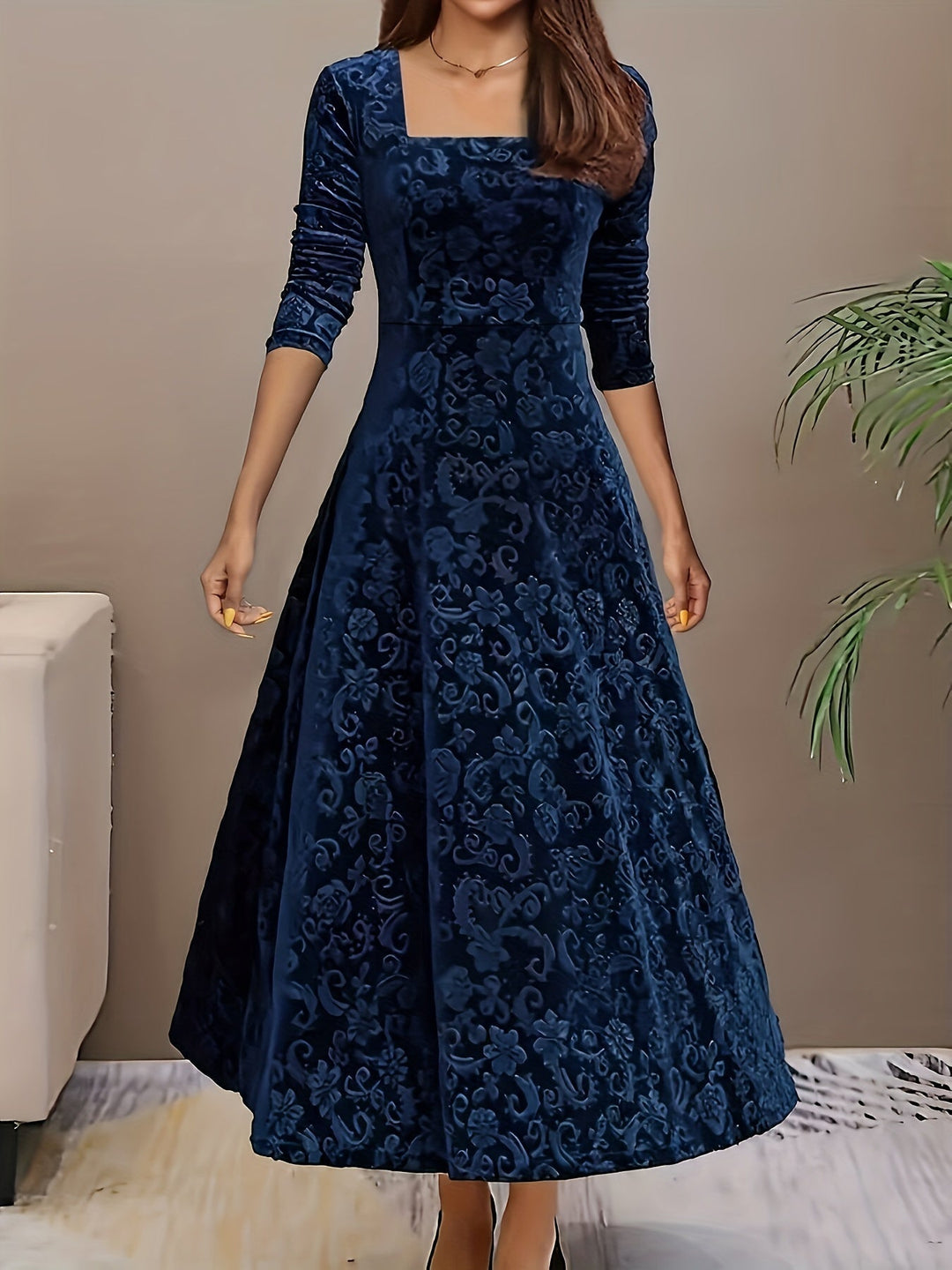 Margaret | Women Graceful Floral Midi Dress